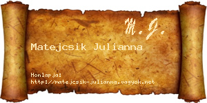 Matejcsik Julianna névjegykártya